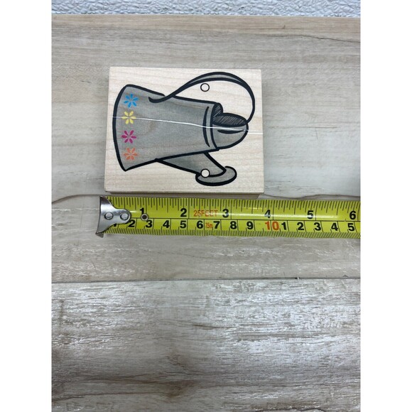 Vintage 1999 Embossing Arts Wood Mounted Rubber Stamp Watering Can - Picture 6 of 6